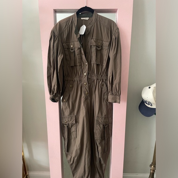 Ulla Johnson Reverie Jumpsuit In Fatigue Green - Picture 4 of 7